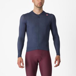 CASTELLI Kolesarski dres z dolgimi rokavi poletni - ESPRESSO - modra