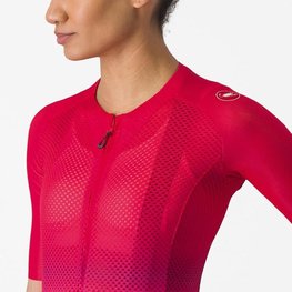 CASTELLI Kolesarski dres s kratkimi rokavi - CLIMBER'S 4.0 W - rdeča
