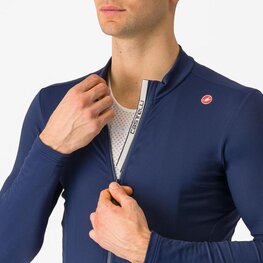 CASTELLI Kolesarski dres z dolgimi rokavi zimski - ESPRESSO THERMAL - modra