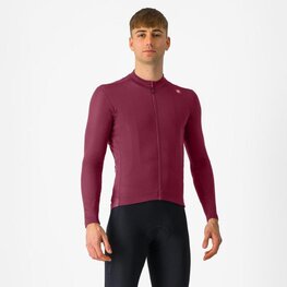 CASTELLI Kolesarski dres z dolgimi rokavi zimski - ESPRESSO THERMAL - bordo