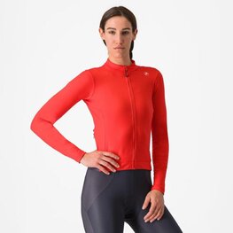 CASTELLI Kolesarski dres z dolgimi rokavi zimski - ESPRESSO THERMAL W - oranžna