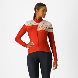 CASTELLI Kolesarski dres z dolgimi rokavi zimski - UNLIMITED THERMAL 2 W - rdeča