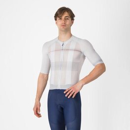 CASTELLI Kolesarski dres s kratkimi rokavi - CLIMBER´S A/C - srebrna/siva