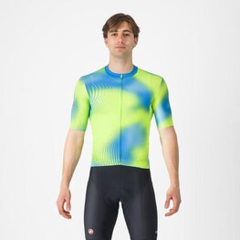CASTELLI Kolesarski dres s kratkimi rokavi - VORTICE - modra/rumena