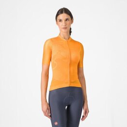 CASTELLI Kolesarski dres s kratkimi rokavi - FANTASIA - oranžna