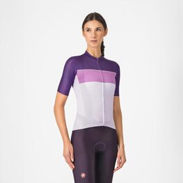 CASTELLI Kolesarski dres s kratkimi rokavi - ELEGANTE - vijolična/rožnata/bela