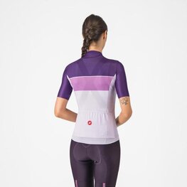 CASTELLI Kolesarski dres s kratkimi rokavi - ELEGANTE - vijolična/rožnata/bela