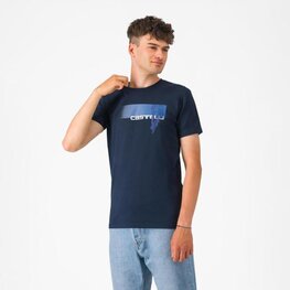 CASTELLI Kolesarska  majica s kratkimi rokavi - VELOCE - modra