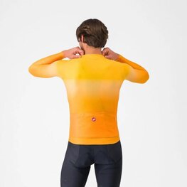 CASTELLI Kolesarski dres z dolgimi rokavi poletni - UPF LONG - oranžna