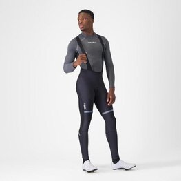 CASTELLI Kolesarske dolge hlače z naramnicami - POLARE 4 - črna