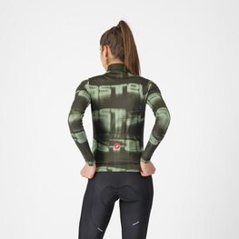 CASTELLI Kolesarski dres z dolgimi rokavi zimski - BLUR THERMAL - zelena