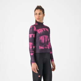 CASTELLI Kolesarski dres z dolgimi rokavi zimski - BLUR THERMAL - črna/vijolična