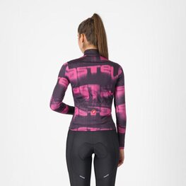 CASTELLI Kolesarski dres z dolgimi rokavi zimski - BLUR THERMAL - črna/vijolična