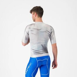 CASTELLI Kolesarski dres s kratkimi rokavi - AERO RACE 8S - srebrna