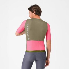 CASTELLI Kolesarski dres s kratkimi rokavi - CORRETTO - rožnata/rjava