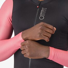 CASTELLI Kolesarski dres z dolgimi rokavi poletni - CORRETTO LS - črna/rožnata