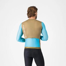 CASTELLI Kolesarski dres z dolgimi rokavi poletni - CORRETTO LS - rjava/modra