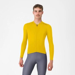 CASTELLI Kolesarski dres z dolgimi rokavi poletni - ESPRESSO 2 LS - rumena
