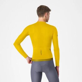 CASTELLI Kolesarski dres z dolgimi rokavi poletni - ESPRESSO 2 LS - rumena