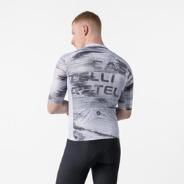 CASTELLI Kolesarski dres s kratkimi rokavi - STRATUS LOGO - bela/siva