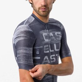 CASTELLI Kolesarski dres s kratkimi rokavi - STRATUS LOGO - modra