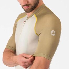 CASTELLI Kolesarski dres s kratkimi rokavi - UNLIMITED ENDURANCE 3 - slonovina/bež