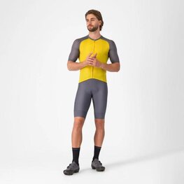 CASTELLI Kolesarski dres s kratkimi rokavi - UNLIMITED ENDURANCE 3 - rumena/siva