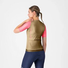 CASTELLI Kolesarski dres s kratkimi rokavi - CORRETTO W - zlata/rožnata