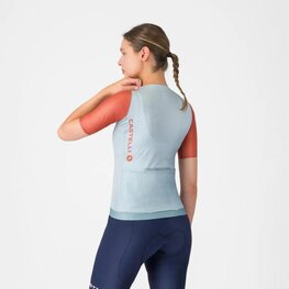 CASTELLI Kolesarski dres s kratkimi rokavi - CORRETTO W - modra/rdeča