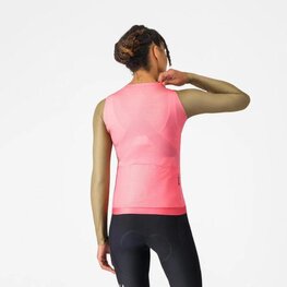 CASTELLI Kolesarski dres z dolgimi rokavi poletni - CORRETTO W LONG - rožnata
