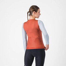 CASTELLI Kolesarski dres z dolgimi rokavi poletni - CORRETTO W LONG - modra/rdeča