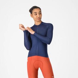CASTELLI Kolesarski dres z dolgimi rokavi poletni - ESPRESSO 2 W - modra