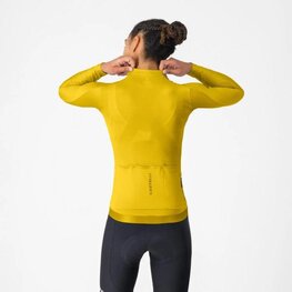 CASTELLI Kolesarski dres z dolgimi rokavi poletni - ESPRESSO 2 W - rumena