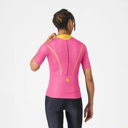 CASTELLI Kolesarski dres s kratkimi rokavi - ANIMA FLOW - rožnata