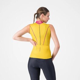 CASTELLI Kolesarski dres brez rokavov - ANIMA FLOW - rumena