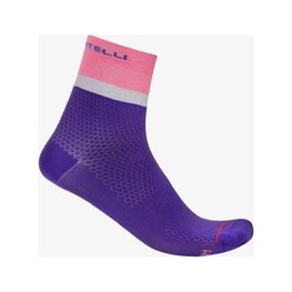 CASTELLI Kolesarske klasične nogavice - TONAL LOGO W 18 - vijolična