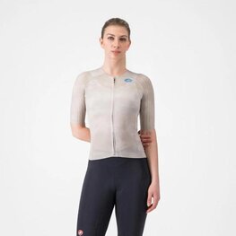 CASTELLI Kolesarski dres s kratkimi rokavi - RACE 8S W - bež