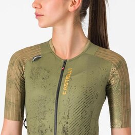 CASTELLI Kolesarski dres s kratkimi rokavi - UNLIMITED PRO 2 W - zelena