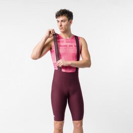CASTELLI Kolesarske kratke hlače z naramnicami - GIRO TROFEO 2 - bordo