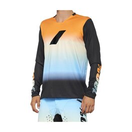 100% SPEEDLAB Kolesarski dres z dolgimi rokavi poletni - R-CORE-X LE - svetlo modra/oranžna/črna