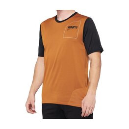 100% SPEEDLAB Kolesarski dres s kratkimi rokavi - RIDECAMP - rjava/črna