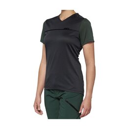 100% SPEEDLAB Kolesarski dres s kratkimi rokavi - RIDECAMP W - siva/zelena