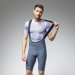 ALÉ Kolesarske kratke hlače z naramnicami - MAGIC COLOUR PR-E - siva