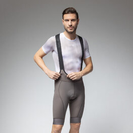 ALÉ Kolesarske kratke hlače z naramnicami - MAGIC COLOUR PR-E - rjava