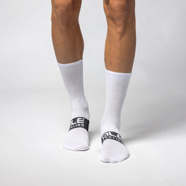 ALÉ Kolesarske klasične nogavice - FOLLOW ME  - bela