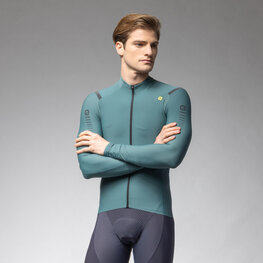 ALÉ Kolesarski dres z dolgimi rokavi zimski - WARM RACE - zelena