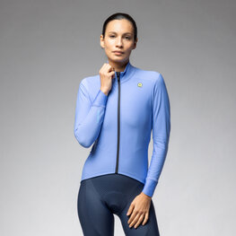 ALÉ Kolesarski dres z dolgimi rokavi zimski - KLIMATIK K-IDRO - svetlo modra