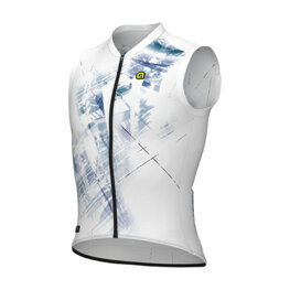 ALÉ Kolesarski dres brez rokavov - MIRROR PR-E - bela/modra