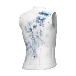 ALÉ Kolesarski dres brez rokavov - MIRROR PR-E - bela/modra