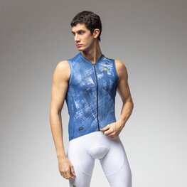 ALÉ Kolesarski dres brez rokavov - MIRROR PR-E - modra